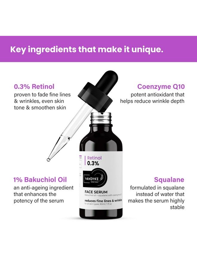 0.3% Retinol Anti Ageing Serum With Q10 For Fine Lines & Wrinkles (30 Ml)