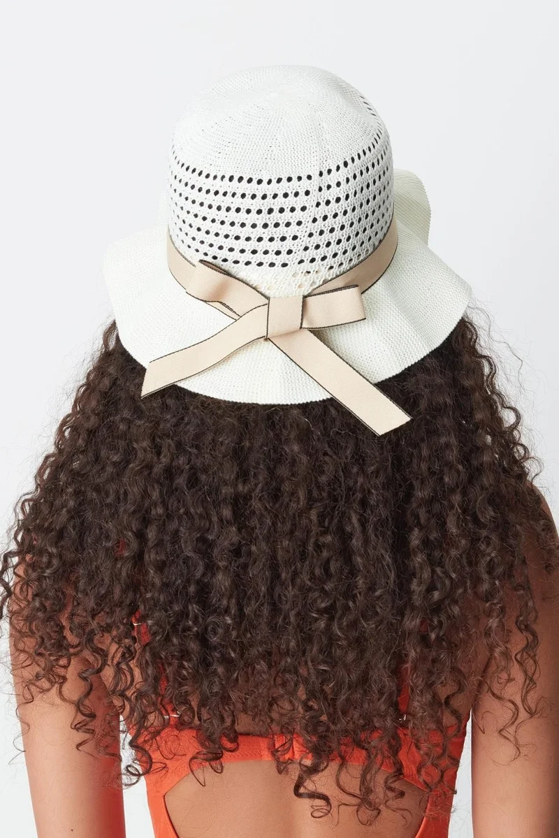 سي اند سيتي Mercerized Beach Hat T24740-14 White