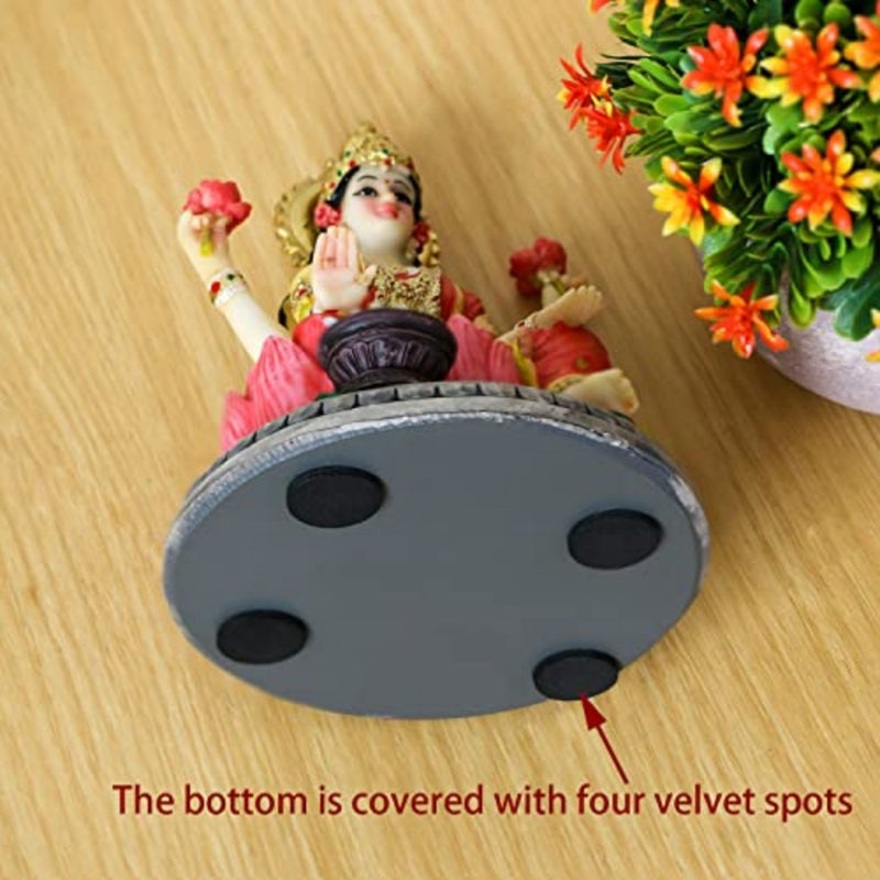 Indian Goddess Lakshmi Statue Figurine - 5.3"H Lakshmi Idols Statue Murti Laxmi Staue Home Office Temple Mandir Pooja Item Diwali Gifts Diwali Decoration for Home Spiritual Gift - Image 4