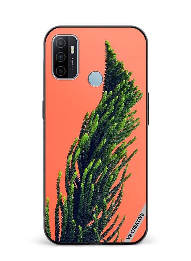 VR CREATIVE Protective Case Cover For Oppo A53 Green Leafs Plant Poster Design Multicolour - Image 1