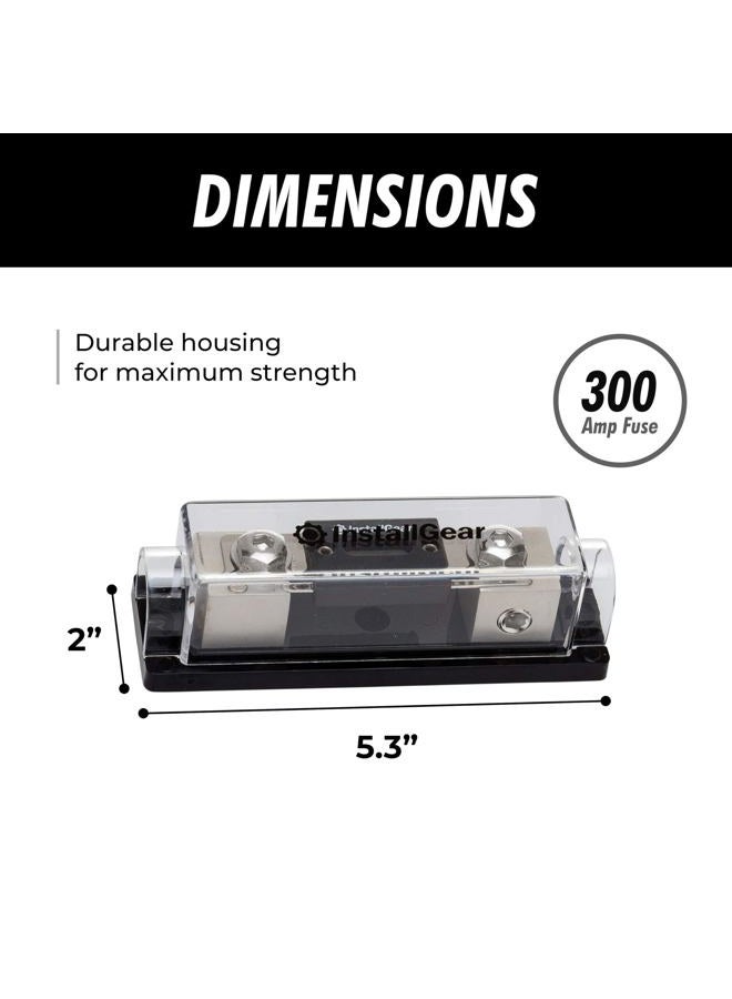 InstallGear 0/2/4 Gauge AWG in-Line ANL Fuse Holder with 300 Amp Fuse - Image 3