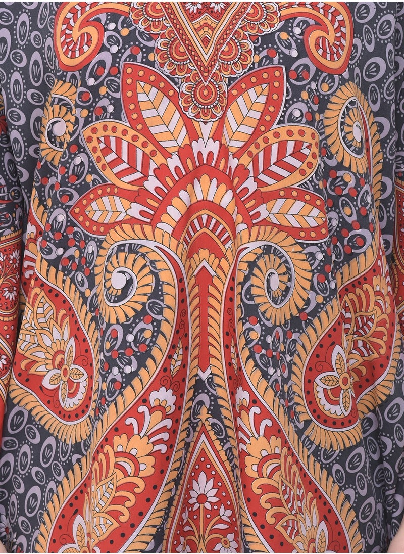 Gypsie Blu V Neck Plus Size  Multicolor Swimwear Bathing suit Cover Up Short Loungewear Caftan For Women  - Image 4