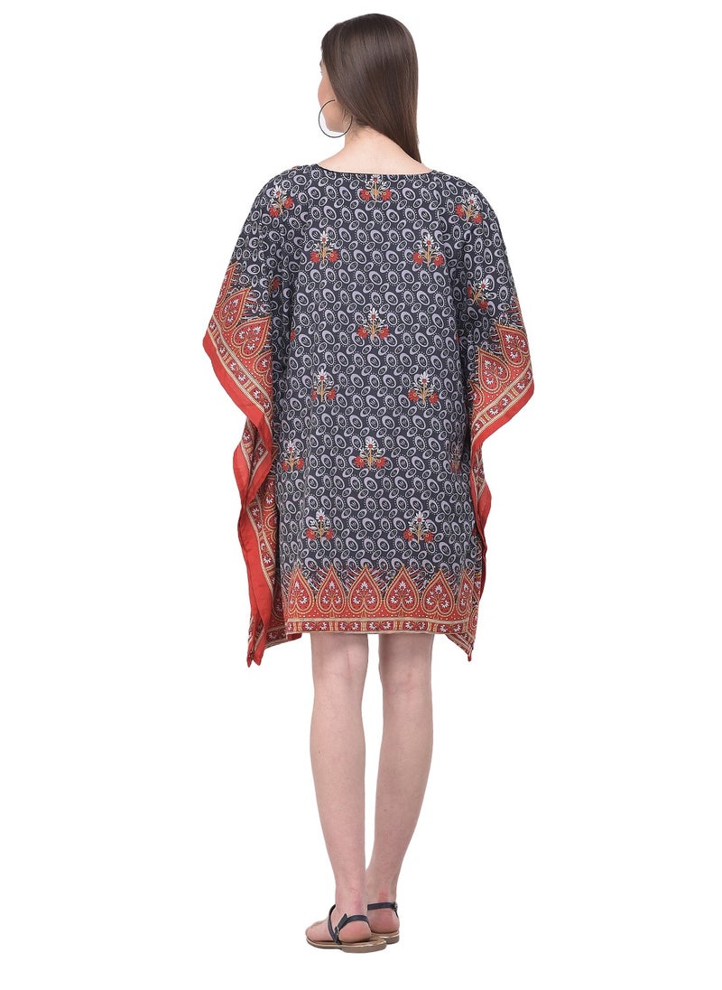 Gypsie Blu V Neck Plus Size  Multicolor Swimwear Bathing suit Cover Up Short Loungewear Caftan For Women  - Image 5