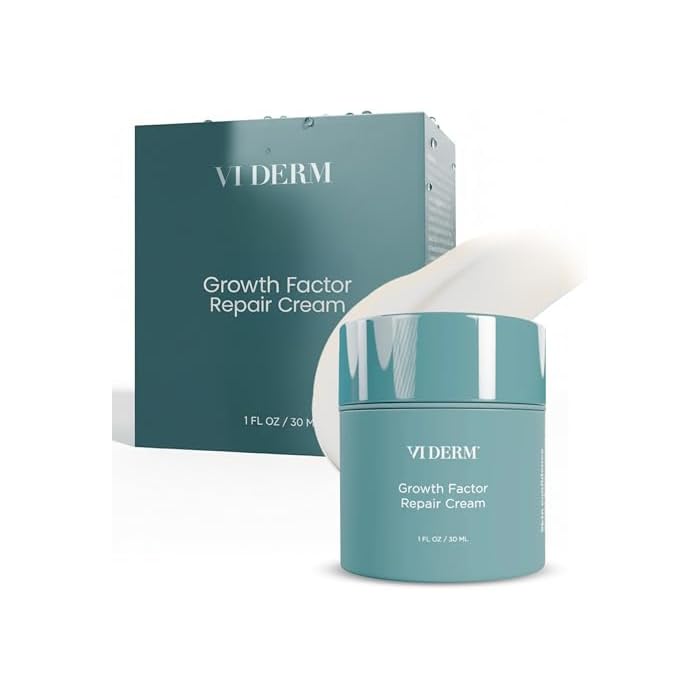 VI DERM Growth Factor Repair Cream – Hydrating Peptide Moisturizer for Face – Barrier Repair Cream with Ceramide and Collagen Support – Nourishing Facial Cream for Smooth and Radiant Skin – 30 ml