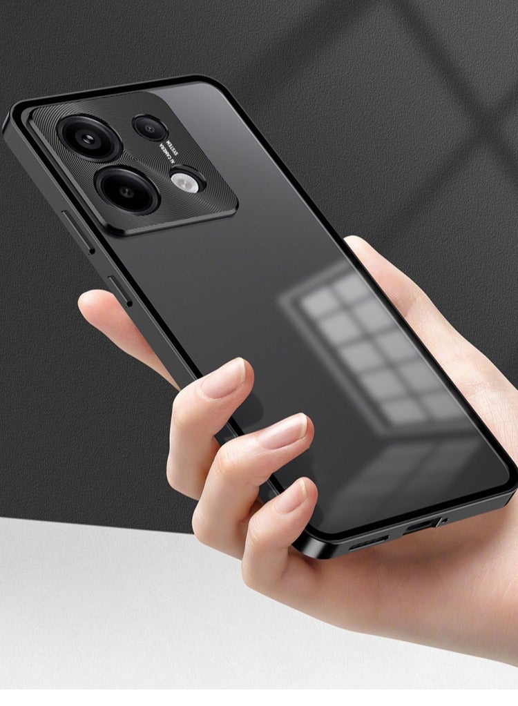 Case Compatible with Oppo Reno 13, Single-sided Snap Phone Case with Metal Frame  Translucent Frosted Back Panel, Metal Anti-fall Protective Cover for Oppo Reno13 - Image 2