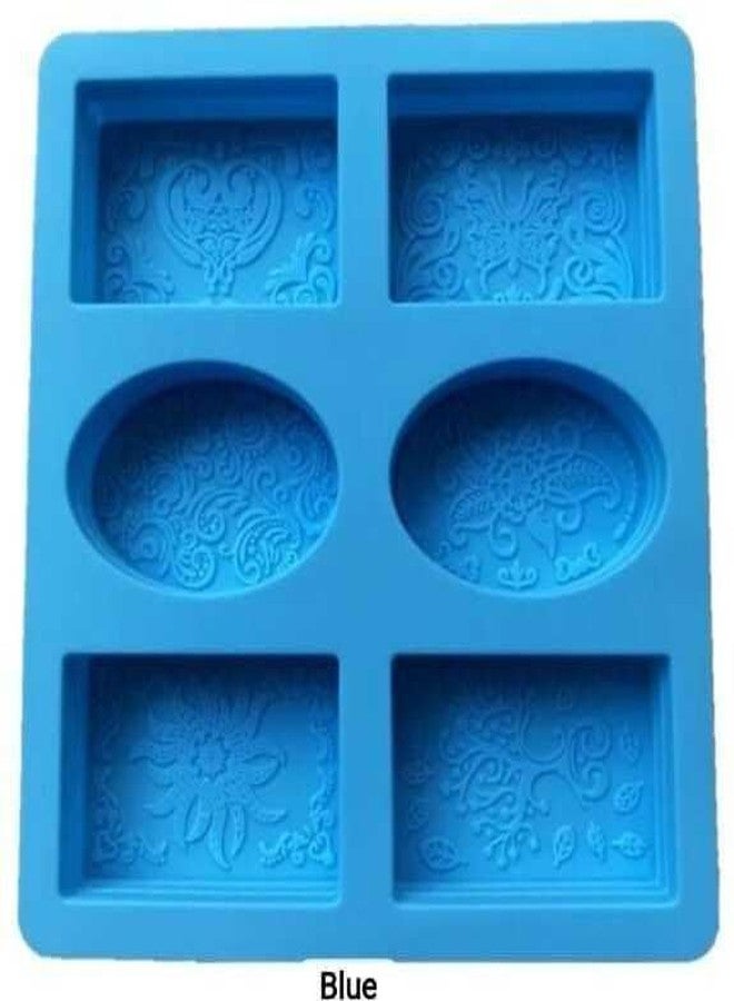 KITCHOOK Silicone Chocolate Mould Silicone Soap Moulds for Soap Making, Round & Rectangle Soap Mould Silicon Soap Moulds for Soap Making (Random Colour) (Pack of 1) AJ 285