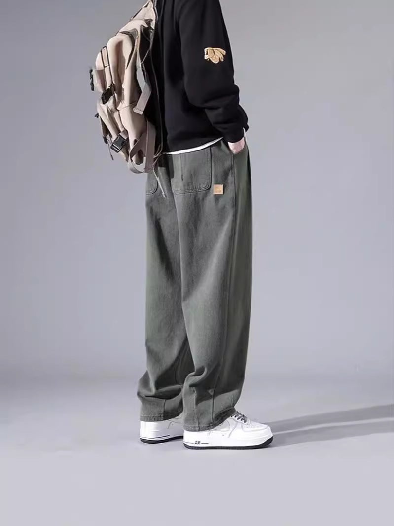 Japanese Work Pants Men'S Tide Straight Pants Casual Pants American Plus Size Loose A Generation Of Hair - Image 3