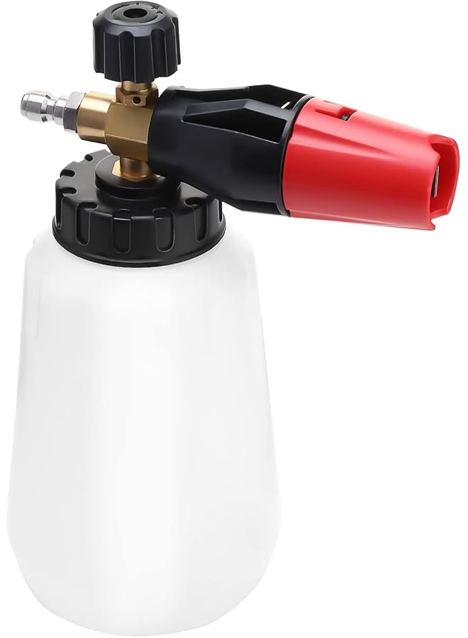 X Spring Adjustable Snow Foam Cannon, Professional Car Foams For Pressure Washer, Heavy Duty Foam Lance With 0.6 Cm Quick Connector, 1L Bottle, Ideal For Car Washing And Detailing - Image 1