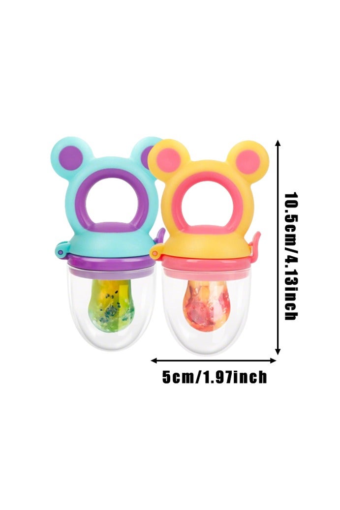 4 PCS Baby Solids/Frozen Fruit Feeder Pacifier, BPA-Free Silicone Pouch & Nipple, Safely Introduce Solids - Image 2