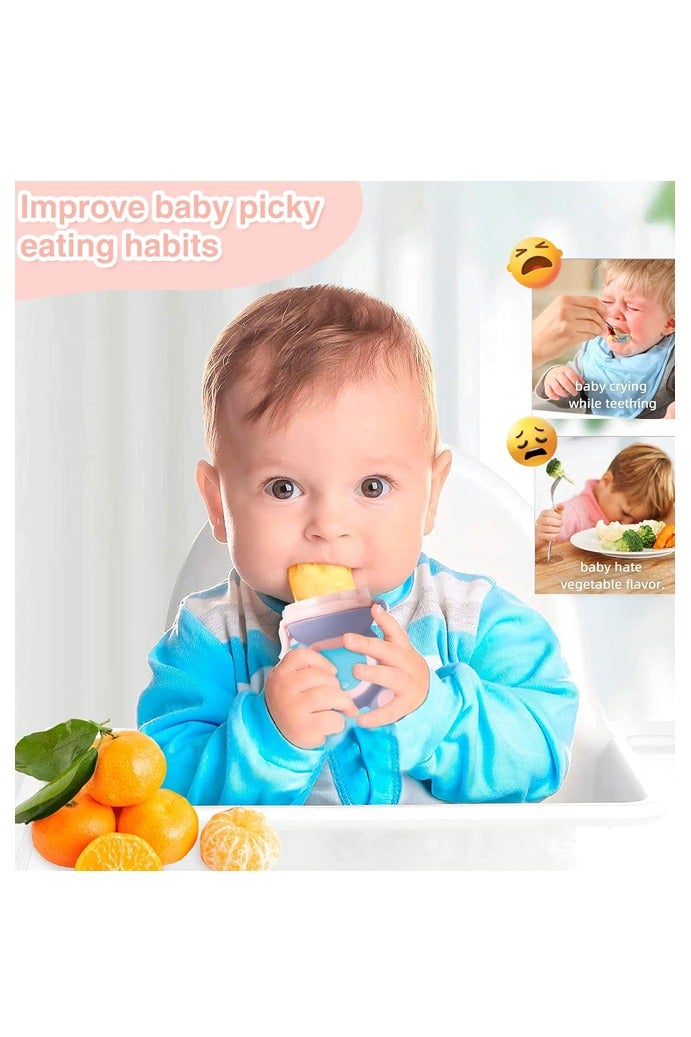 4 PCS Baby Solids/Frozen Fruit Feeder Pacifier, BPA-Free Silicone Pouch & Nipple, Safely Introduce Solids - Image 4