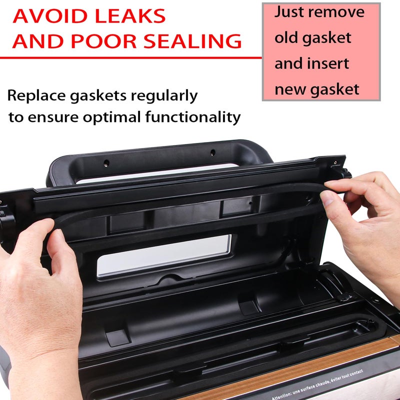 ziHenryDa 4 Pack Foam Replacement Gaskets compatible with Deluxe Food VS-12 Vacuum Sealer,Replacement Gaskets for Deluxe Food VS-12 Vacuum Sealer (13.5 * 1.76 * 0.36) - Image 2