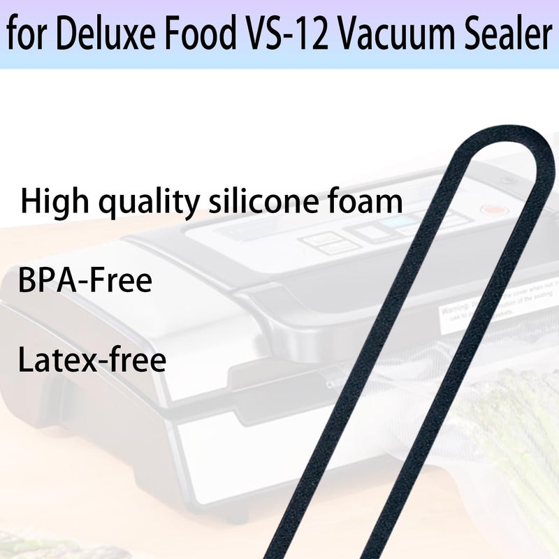 ziHenryDa 4 Pack Foam Replacement Gaskets compatible with Deluxe Food VS-12 Vacuum Sealer,Replacement Gaskets for Deluxe Food VS-12 Vacuum Sealer (13.5 * 1.76 * 0.36) - Image 5