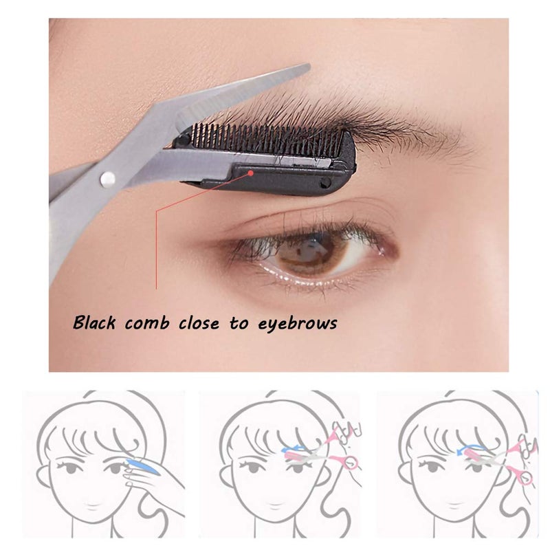 HiMo Eyebrow Trimmer Kit, 6 in 1 Eyebrow Scissors, Tweezer, Eyebrow Razor, Shaping Scissors & Brush for Women - Image 4