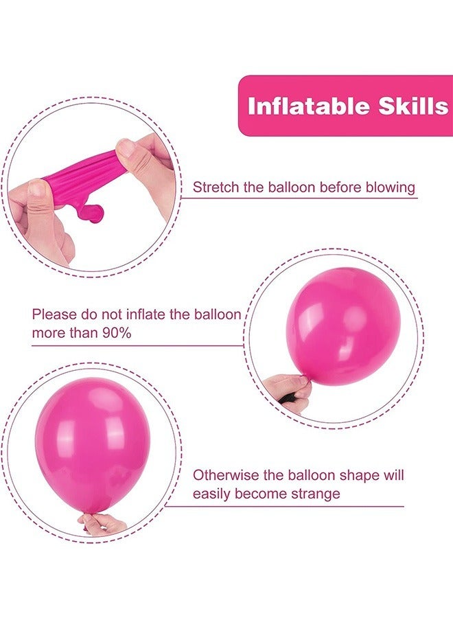 20 Pcs Barbie Doll Party Balloons, Eco Friendly Latex Material Balloons Garland Arch Kit, Birthday Party Decorations Balloons for Girl (Pink+Black) - Image 4