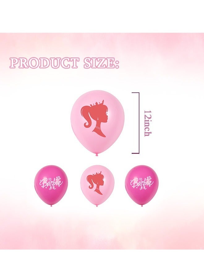 20 Pcs Barbie Doll Party Balloons, Eco Friendly Latex Material Balloons Garland Arch Kit, Birthday Party Decorations Balloons for Girl (Pink+Black) - Image 2