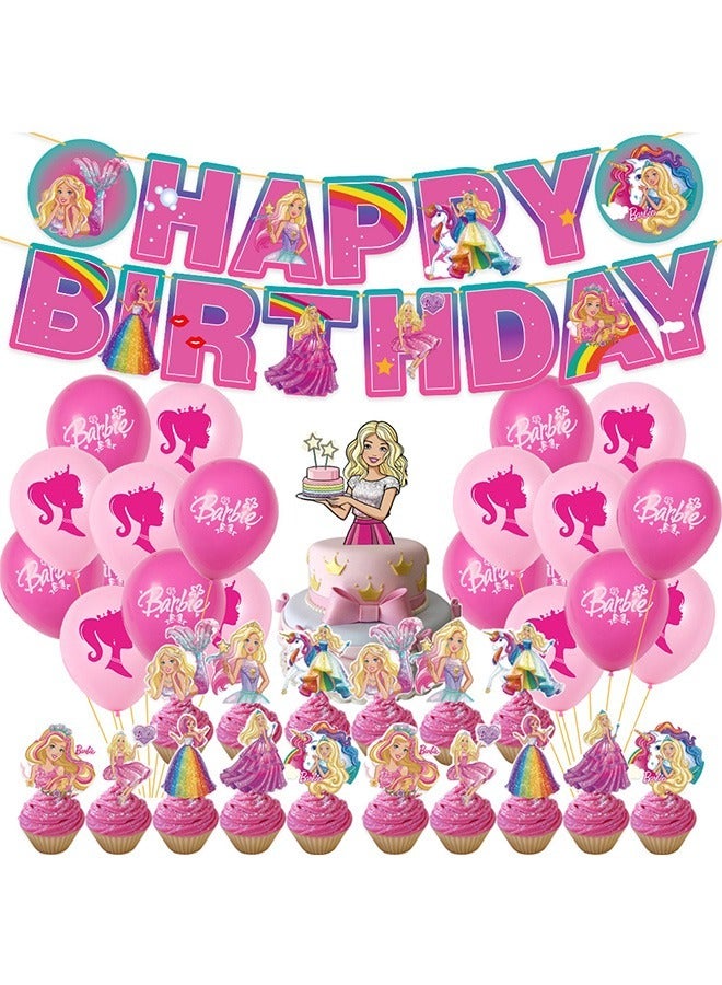 20 Pcs Barbie Doll Party Balloons, Eco Friendly Latex Material Balloons Garland Arch Kit, Birthday Party Decorations Balloons for Girl (Pink+Black) - Image 5