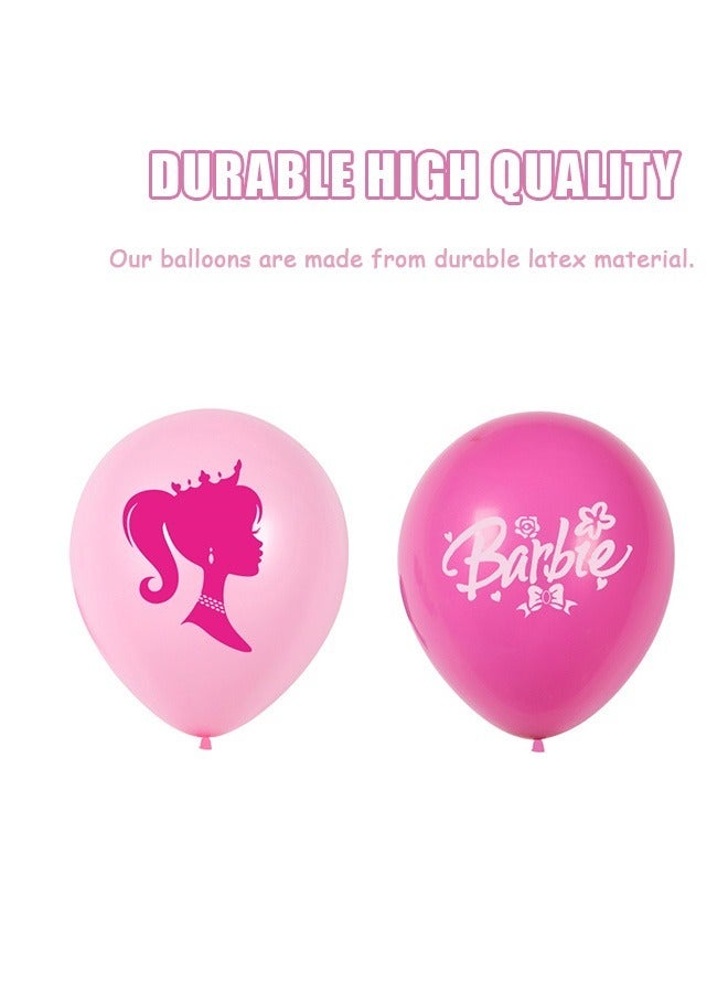 20 Pcs Barbie Doll Party Balloons, Eco Friendly Latex Material Balloons Garland Arch Kit, Birthday Party Decorations Balloons for Girl (Pink+Black) - Image 3