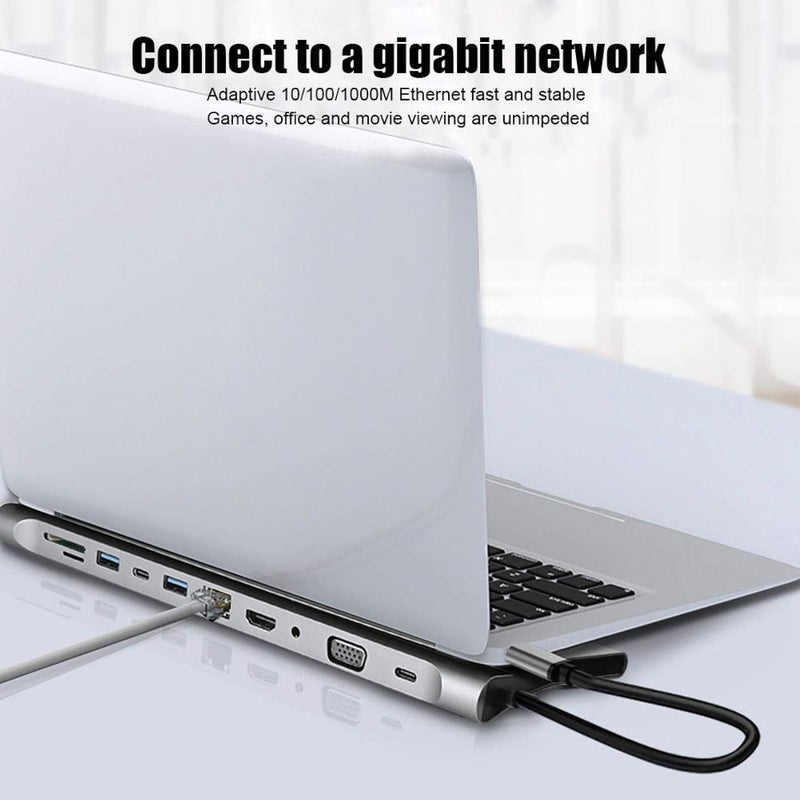 ويوبلز محول USB-C متعدد المنافذ، 11 في 1، USB 3.1 إلى HDMI، غلاف من الألومنيوم مع منفذ HDMI بدقة 4K، متوافق مع MacBook Pro/Air 2020/2019، iPad Pro 2020، Surface Go، XPS، وغيرها من أجهزة Type-C - Image 3