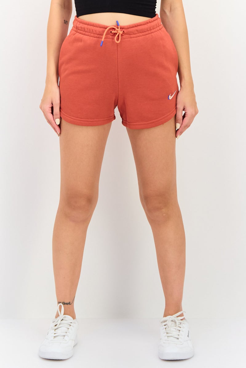 Nike Women Sportswear Fit Drawstring Outdoor Shorts, Rust - Image 1