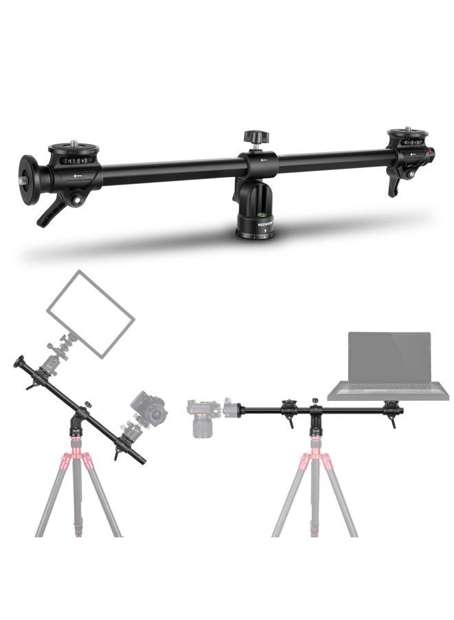 Neewer 30"/76cm Horizontal Tripod Center Axis with 3/8" Screw, Aluminum Alloy 360° Rotatable 180°Vertical Adjustable Tripod Extension Boom Arm for Camera Macro Overhead Photography (Load up to 22lb) - Image 1