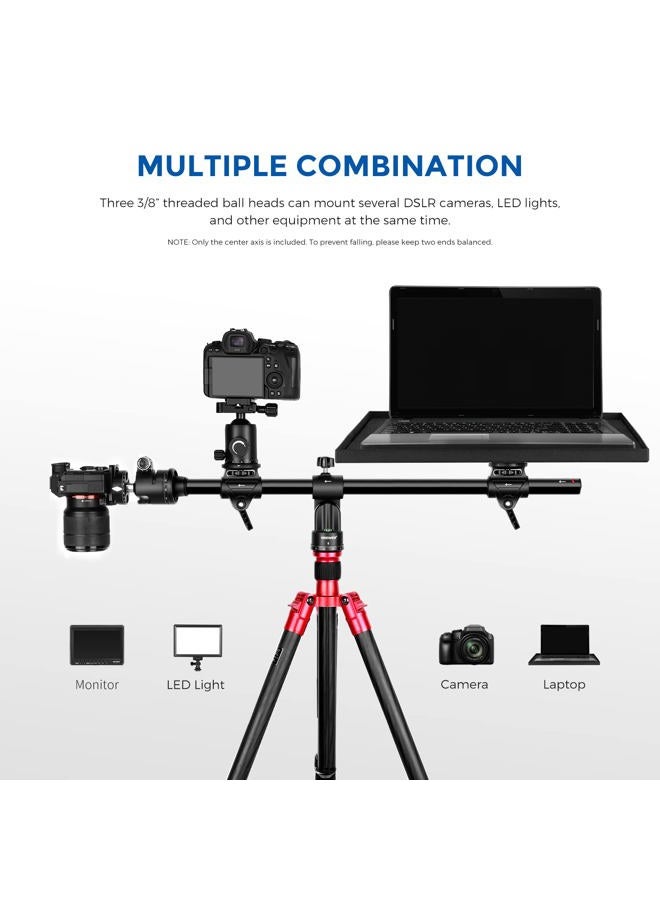 Neewer 30"/76cm Horizontal Tripod Center Axis with 3/8" Screw, Aluminum Alloy 360° Rotatable 180°Vertical Adjustable Tripod Extension Boom Arm for Camera Macro Overhead Photography (Load up to 22lb) - Image 3