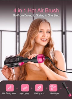 XnYao Hair Dryer Brush Blow Dryer Brush in One 4 in 1 Styling Tools Hair Dryer and Styler Volumizer, Hot Air Brush for Drying, Straightening, Curling  - Image 2