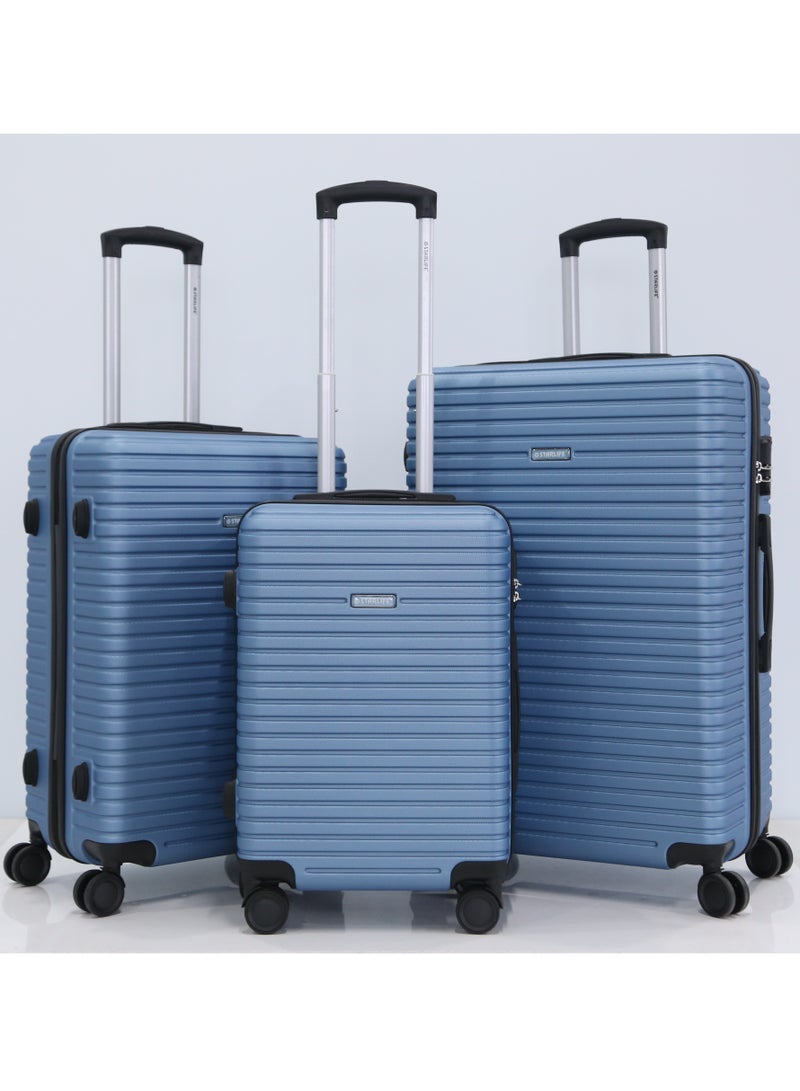 STARLIFE 3 Piece ABS Hard side Trolley Luggage Set Spinner Wheels with Number Lock - Image 1