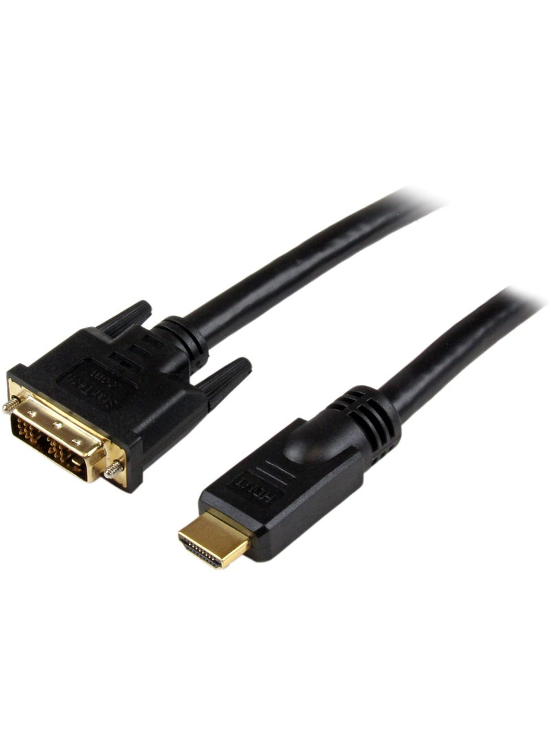 Startech.com StarTech.com 20 ft. (6.1 m) HDMI to DVI D Adapter Cable - HDMI to DVI-D Cable - Strain Relief Connectors - Bi-Directional - HDMI to DVI Cable (HDMIDVIMM20)  - Image 1