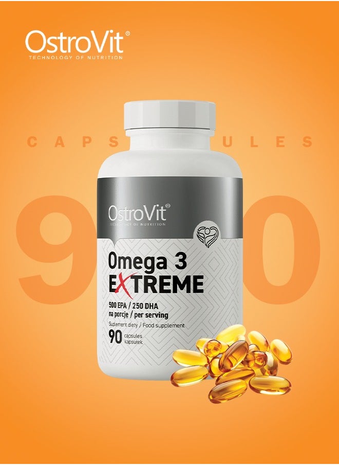 OstroVit - Omega 3 Extreme 500 EPA, 250 DHA per serving 90 Capsule - Image 1