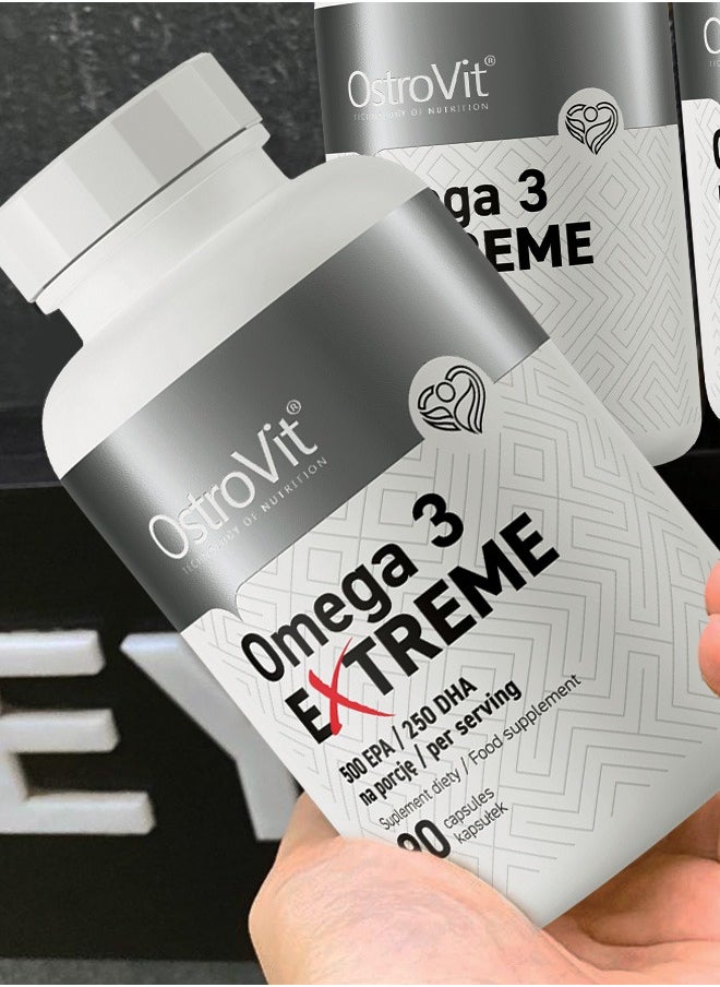 OstroVit - Omega 3 Extreme 500 EPA, 250 DHA per serving 90 Capsule - Image 1