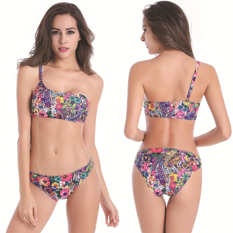 2025 New Fat Woman Swimsuit and Plus Size M-6Xl One-Shoulder Bikini Sexy Printed Swimsuit Factory - Image 3