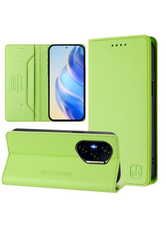 Green Tiger Case For Honor 400 RC01 Dual-Folded Magnetic Suction RFID Leather Phone Case  - Image 1