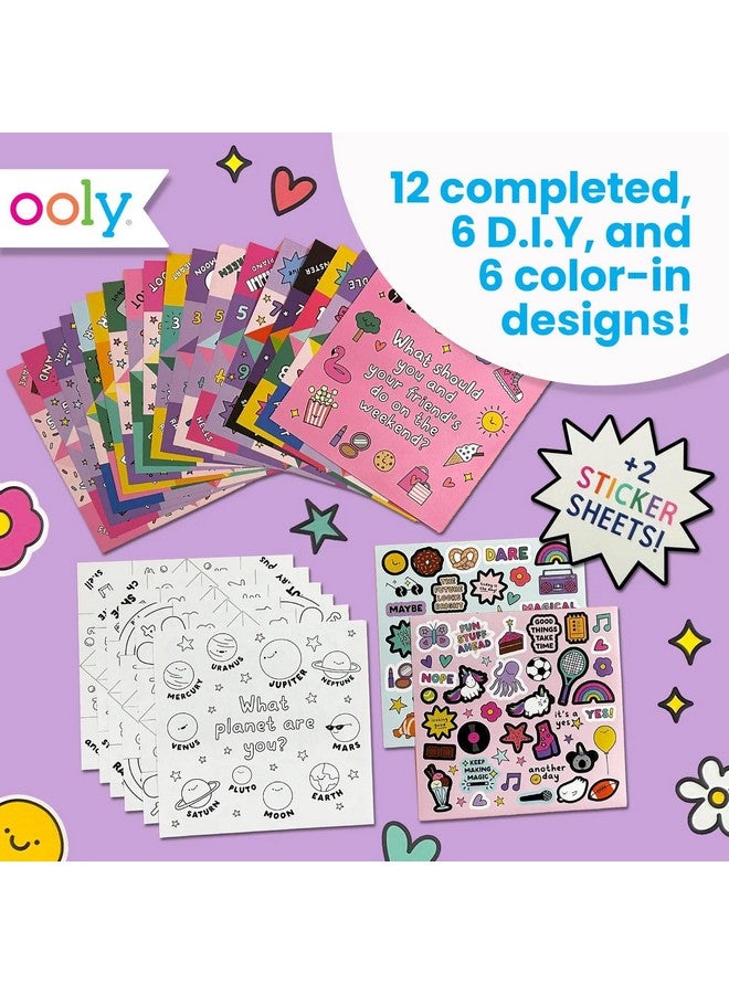 Ooly DIY Paper Kit, 24 Fortune Teller Designs & Stickers, Kit Includes 12 Completed, 6 Blank & 6 Color-in Folding Fortune Teller, Great Summer Arts & Crafts Activities - Image 4