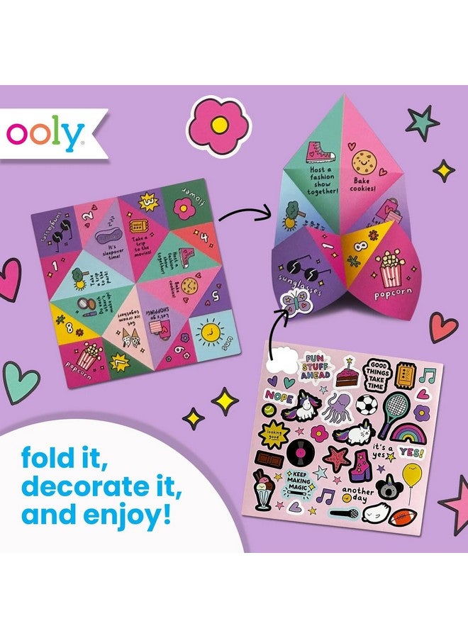 Ooly DIY Paper Kit, 24 Fortune Teller Designs & Stickers, Kit Includes 12 Completed, 6 Blank & 6 Color-in Folding Fortune Teller, Great Summer Arts & Crafts Activities - Image 3