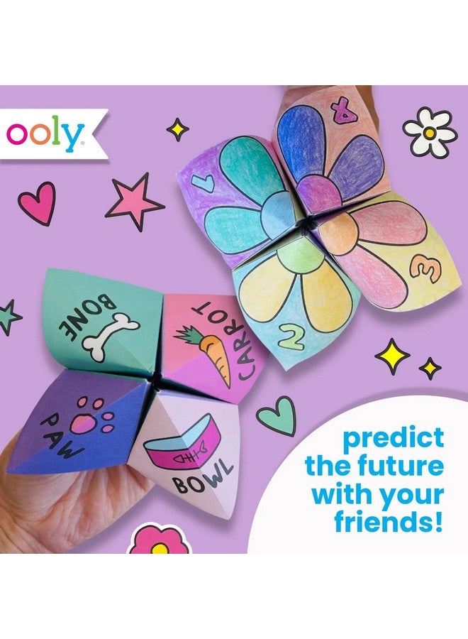 Ooly DIY Paper Kit, 24 Fortune Teller Designs & Stickers, Kit Includes 12 Completed, 6 Blank & 6 Color-in Folding Fortune Teller, Great Summer Arts & Crafts Activities - Image 5