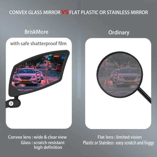 BriskMore Bike Mirror for Handlebar Bikes BriskMore Bicycle Mirror for Scooter E-bike, Scratch Resistant Glass Lens, Ajustable And Rotatable Safe Rearview Bicycle Mirror Only for Right Side BT-016R - Image 4