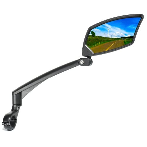 BriskMore Bike Mirror for Handlebar Bikes BriskMore Bicycle Mirror for Scooter E-bike, Scratch Resistant Glass Lens, Ajustable And Rotatable Safe Rearview Bicycle Mirror Only for Right Side BT-016R - Image 1