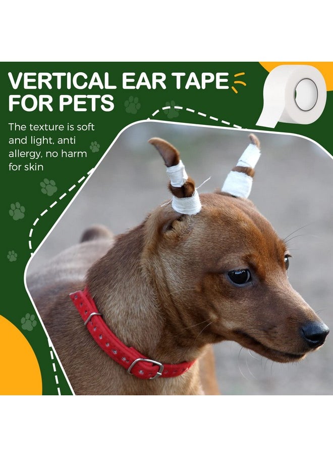 Tondiamo - 1 Inch X 30 Feet Ear Tape For Dogs And 4 Inch Bamboo Buds Non Woven Dog Ear Forms Cotton Dog Ear Swabs Self Adhesive Doberman Ear Support Bamboo Handle Ear Buds For Dogs Dog Ear Care Kit For Cat Dog - Image 1
