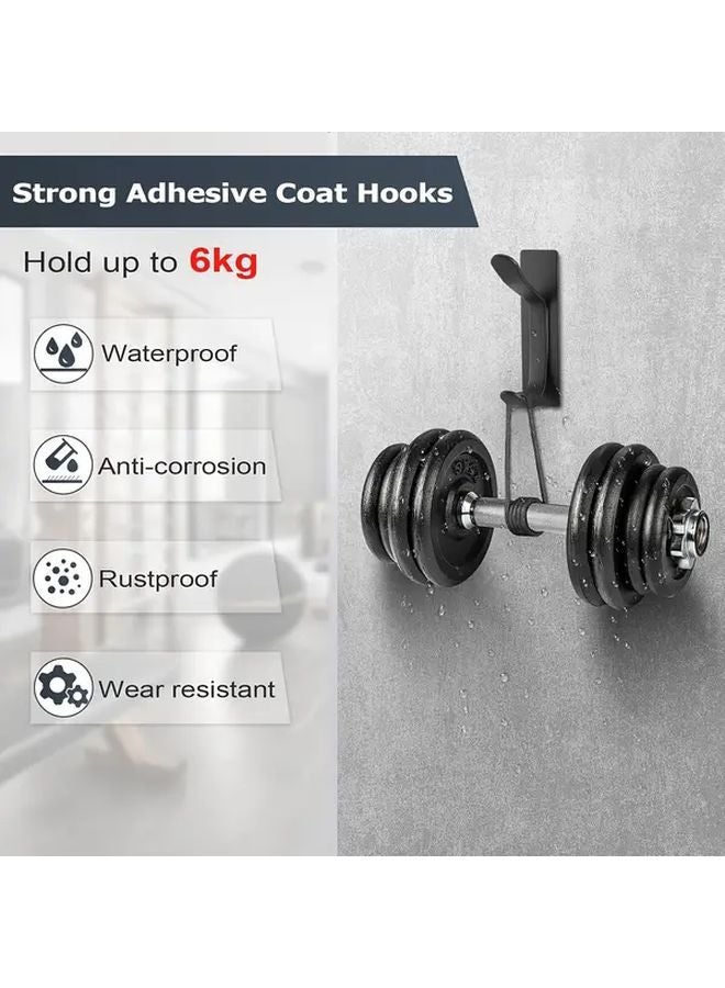 4Pcs Heavy Duty Self Adhesive Door Hooks Stainless Steel Dual Hook Wall Mounted - Image 5