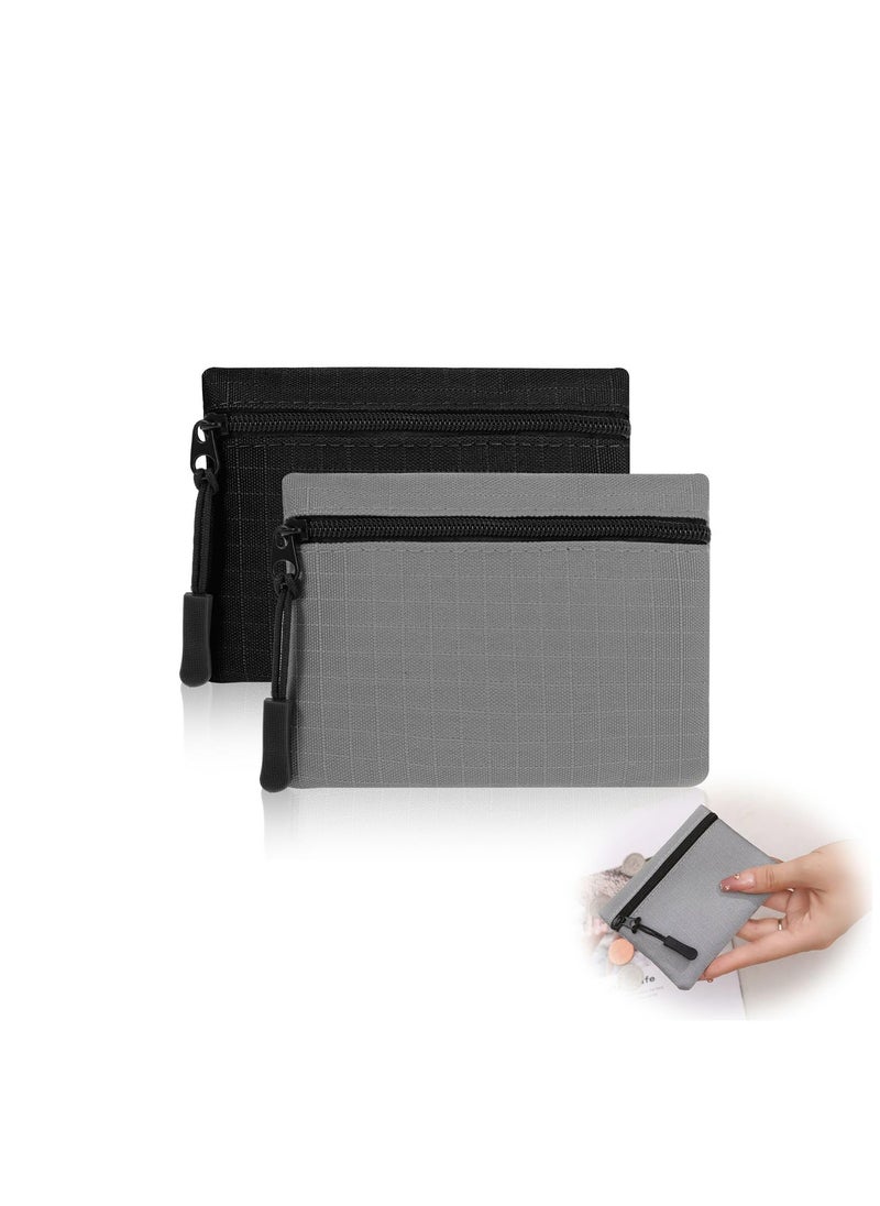 CMGTYYD - Coin Purse Pouch, Portable Mini Wallets for Women & Men, Water-Resistant Oxford Cloth with Zipper, Slim and Compact Design for Coins, Keys, and Small Essentials, 2-Pack - Image 1