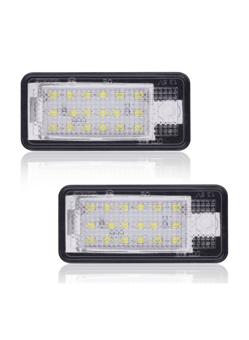 MUNTAQI 18 SMD Bulb Number Plate Lights, 2PCS Bright LED License Plate Lamps LED License Plate Light Lamps Car License Plate LED Lights LED SMD Bulbs for Audi A3 S3 A4 S4 A6 S6 A8 S8 Q7 RS4 Xenon White - Image 1