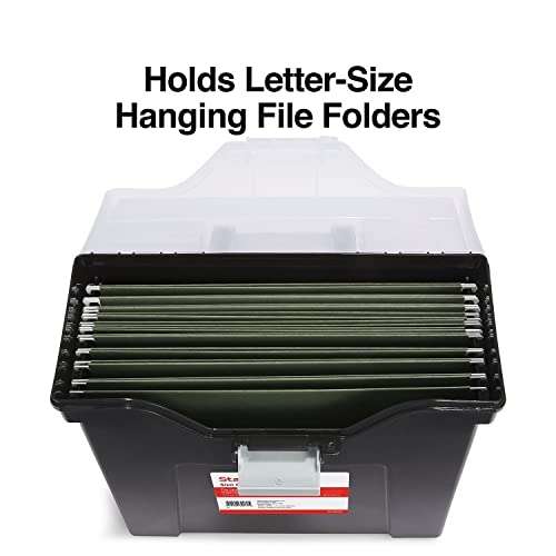 STAPLES Slim Portable File Tote, Letter Size, Black - Image 3