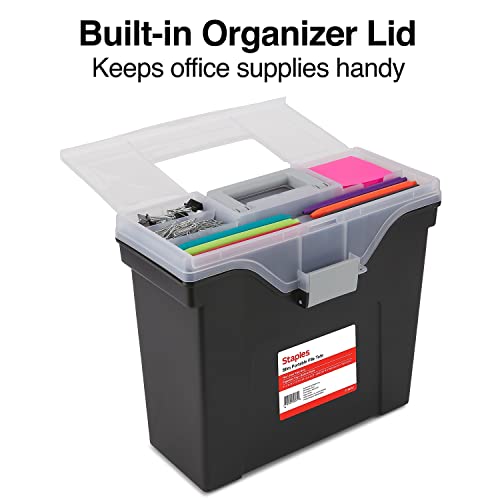 STAPLES Slim Portable File Tote, Letter Size, Black - Image 4