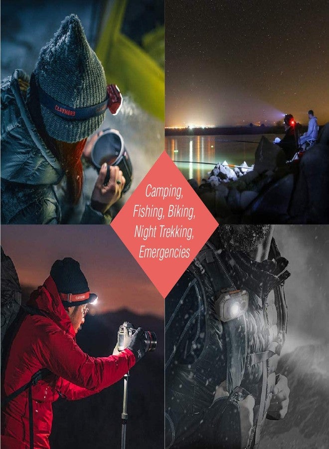 Claymore HEADY+ Tan Rechargeable Wearable Light – 600 Lumens HeadlampMode 6 Light Mode 90° Adjustable Beam IP54 Water-Resistant USB-C Rechargeable Up to 70 Hrs Runtime for Camping, Running, Outdoor - Image 2