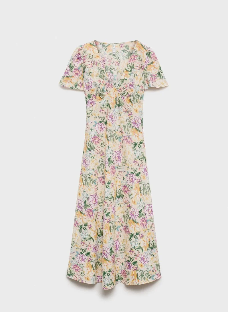 MANGO Floral Print Midi Dress