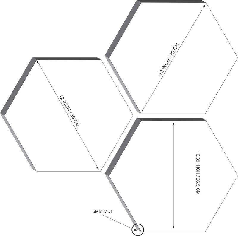 SAF Wood Set Of 3 Hexagon Kid'S Room Decor Modern Art 6Mm Mdf Uv Textured Home Decorative Gift Item 12 Inch X 12 Inch Abstract Painting Sanfhx17 - Image 3