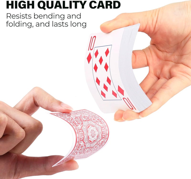 LotFancy Playing Cards 2 Pack, Large Print, Jumbo Index Decks of Cards (1 Black 1 Red), Poker Size, for Texas Hold'em, Blackjack, Euchre Cards Games - Image 4