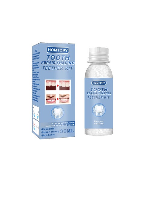 Tooth filling set plastic modified teether can be used for various repairs such as missing teeth broken teeth temporary fillings restoration of interdental fillings etc 30ml