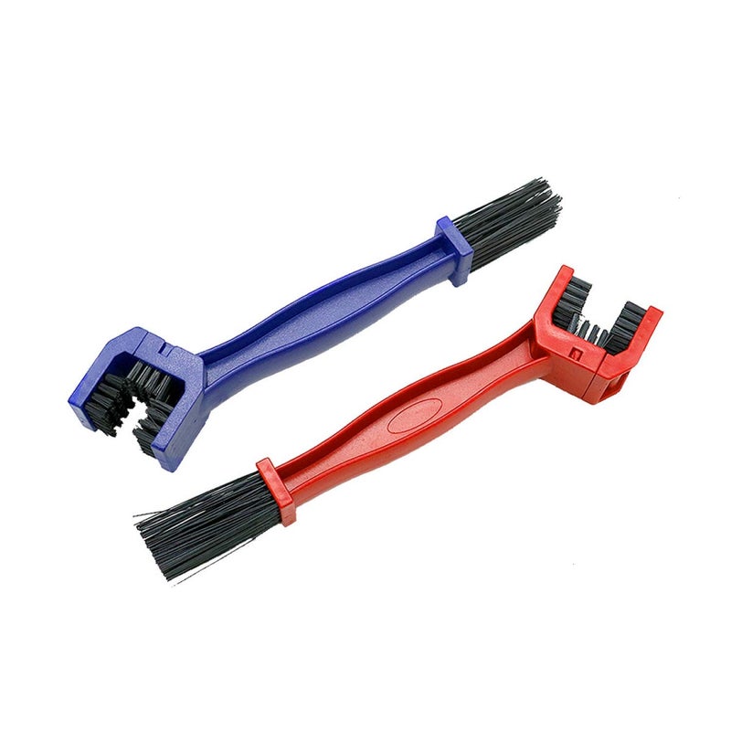 Jtshy Bike or Motorcycle Chain Washer Cleaning Brush 2 Pcs Color Blue and Red