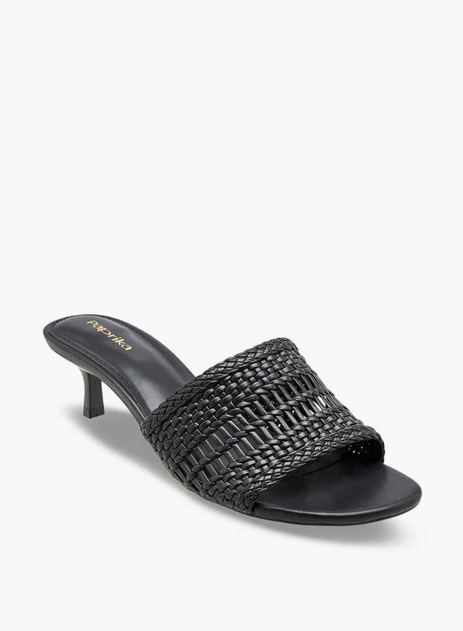 Paprika Women Textured Kitten Heel Sandals